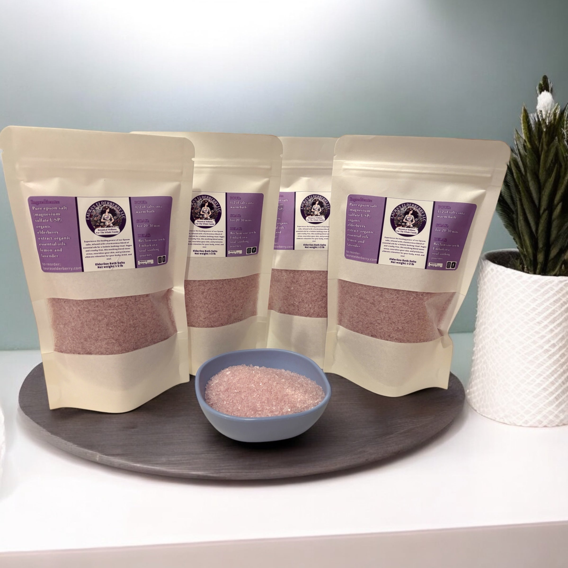 ElderZen Bath Salts (two size options) | Laura's Elderberry LLC